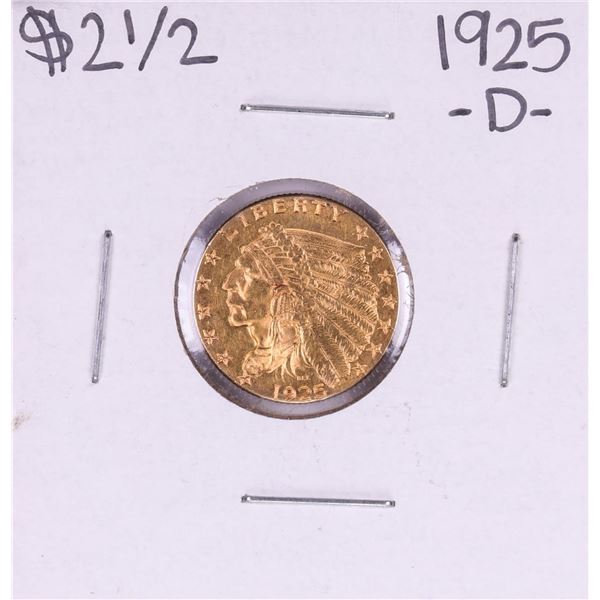 1925-D $2 1/2 Indian Head Quarter Eagle Gold Coin