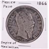 Image 1 : 1866 Mexico Peso Empire Of Maximillian Silver Coin