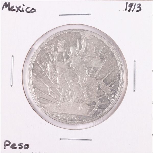 1913 Mexico Un Peso Silver Coin