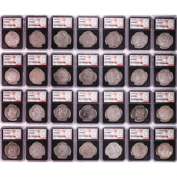 1878-1921 $1 Morgan Silver Dollar (28) Coin Date Set NGC Genuine