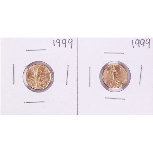 Lot of (2) 1999 $5 American Gold Eagle Coins