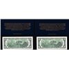Image 2 : Lot of (2) 2003A 22KT Gold Leaf $2 Federal Reserve Notes Uncirculated in Envelope
