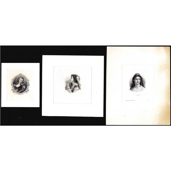 Lot of (3) 1800's Vignette from Original Proof Plates