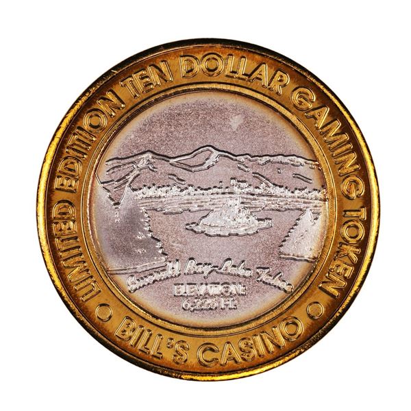 .999 Silver Bill's Casino Lake Tahoe, Nevada $10 Casino Gaming Token Limited Edition