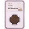 Image 1 : 1854 Braided Hair Large Cent Coin NGC AU50BN