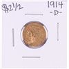 Image 1 : 1914-D $2 1/2 Indian Head Quarter Eagle Gold Coin