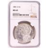 Image 1 : 1881-S $1 Morgan Silver Dollar Coin NGC MS63 Nice Toning