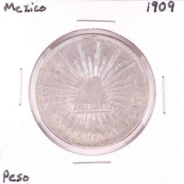 1909 Mexico Un Peso Silver Coin