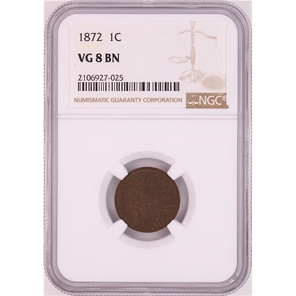 1872 Indian Head Cent Coin NGC VG8BN