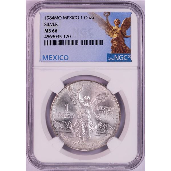 1984Mo Mexico 1 Onza Libertad Silver Coin NGC MS66