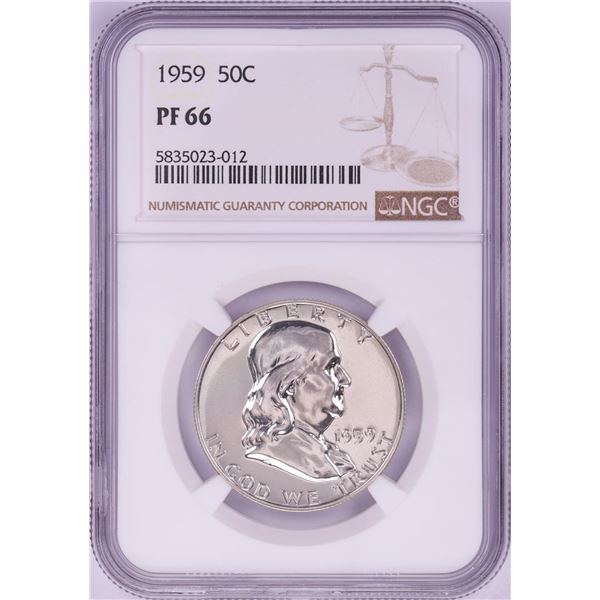 1959 Proof Franklin Half Dollar Coin NGC PF66