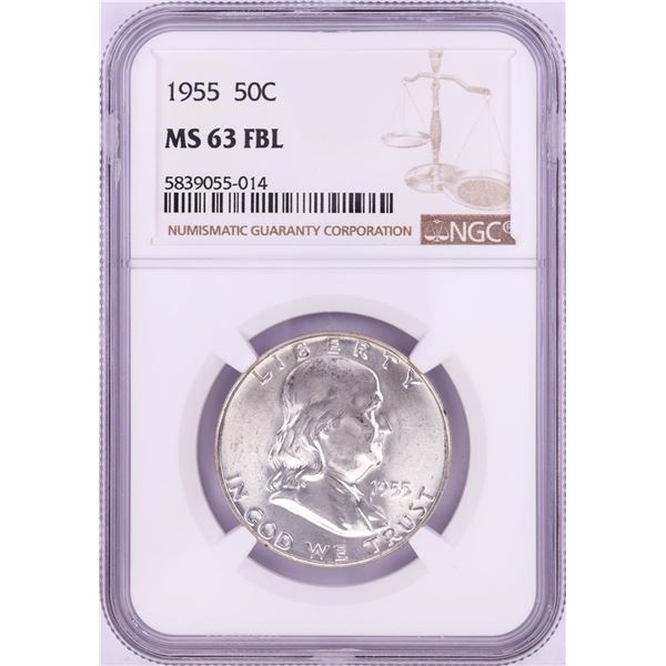1955 Franklin Half Dollar Coin NGC MS63FBL