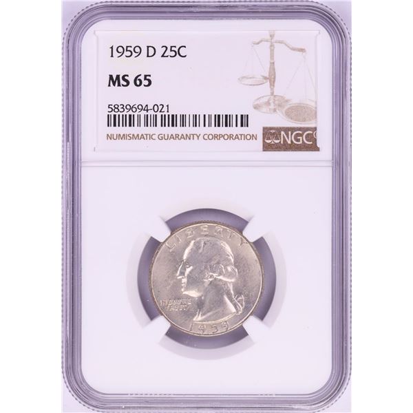 1959-D Washington Quarter Coin NGC MS65