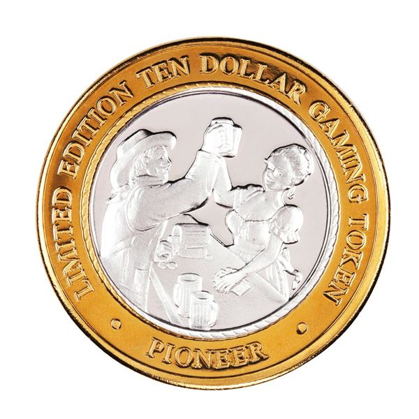 .999 Silver Pioneer Hotel & Gambling Hall $10 Casino Limited Edition Gaming Token