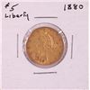Image 1 : 1880 $5 Liberty Head Half Eagle Gold Coin