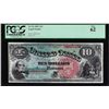 Image 1 : 1869 $10 Rainbow Jackass Legal Tender Note Fr.96 PMG Choice Uncirculated 62