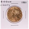 Image 1 : 1881 $10 Liberty Head Eagle Gold Coin