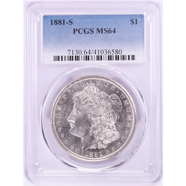 1881-S $1 Morgan Silver Dollar Coin PCGS MS64