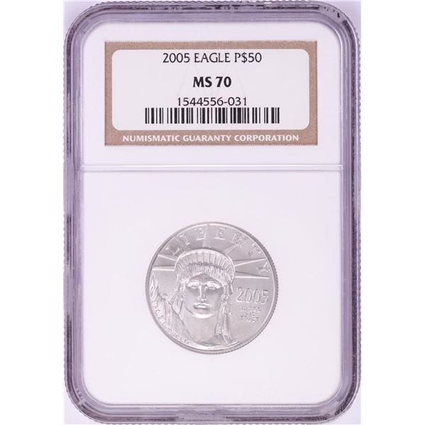 2005 $50 Platinum American Eagle Coin NGC MS70
