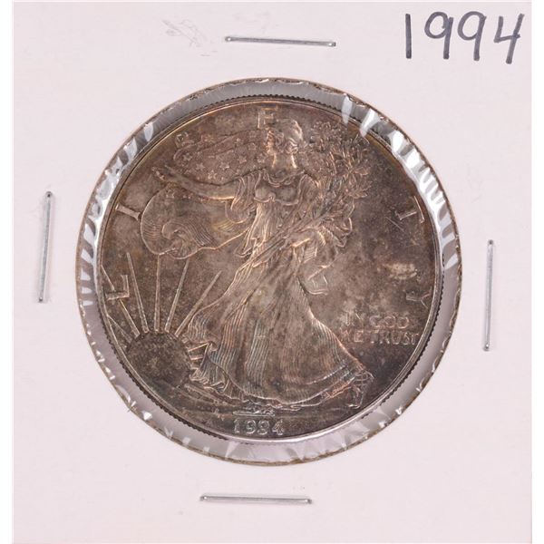 1994 $1 American Silver Eagle Coin Nice Toning