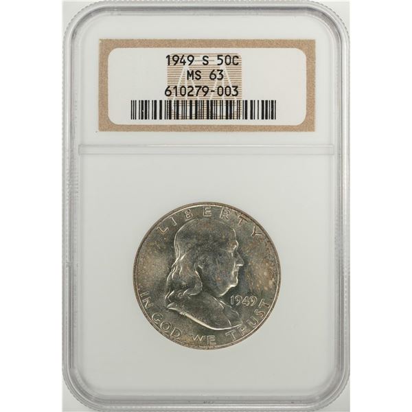 1949-S Franklin Half Dollar Coin NGC MS63
