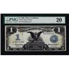 Image 2 : 1899 $1 Black Eagle Silver Certificate Note Misaligned Back Print ERROR PMG VF20