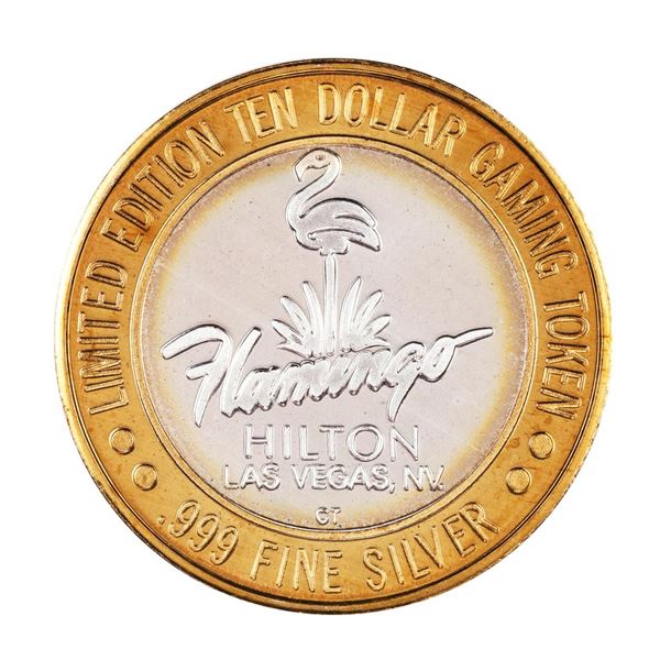 .999 Silver Flamingo Hilton Las Vegas, Nevada $10 Casino Limited Edition Gaming Token