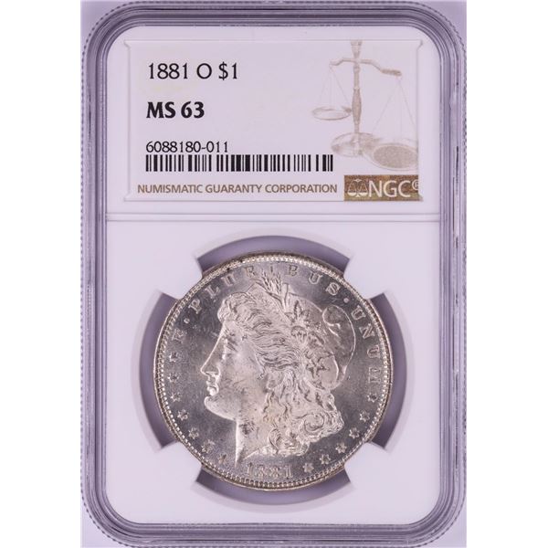 1881-O $1 Morgan Silver Dollar Coin NGC MS63