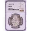 Image 1 : 1881-O $1 Morgan Silver Dollar Coin NGC MS63