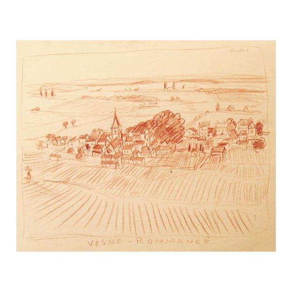 Wayne Ensrud "Village Of Vosne Romanee - Burgundy, France" Original Pastel on Paper
