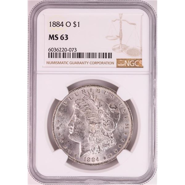 1884-O $1 Morgan Silver Dollar Coin NGC MS63 Nice Toning
