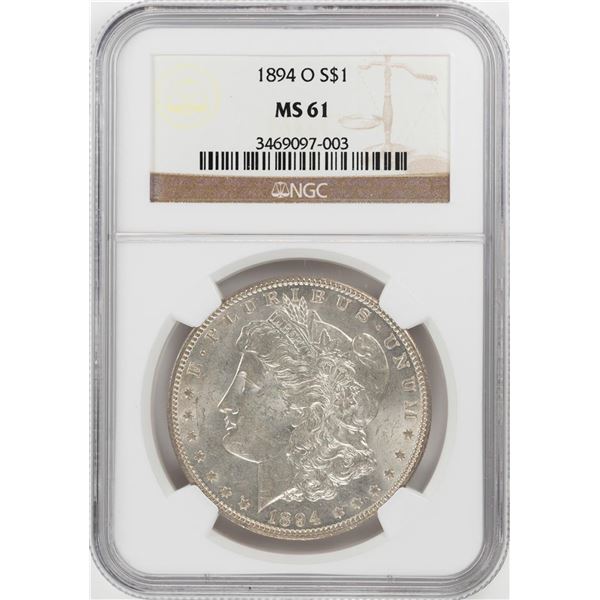 1894-O $1 Morgan Silver Dollar Coin NGC MS61