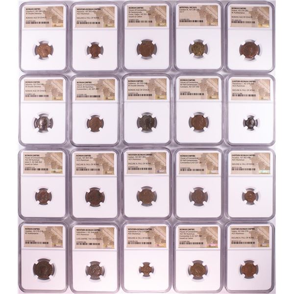 Lot of (20) Different Ancient Roman Empire Coins NGC Certified