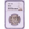 Image 1 : 1953 Franklin Half Dollar Coin NGC MS63