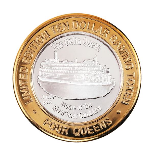 .999 Fine Silver Four Queens Casino Las Vegas, NV $10 Limited Edition Gaming Token