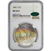 Image 2 : 1881-S $1 Morgan Silver Dollar Coin NGC MS64* Star CAC Amazing Toning
