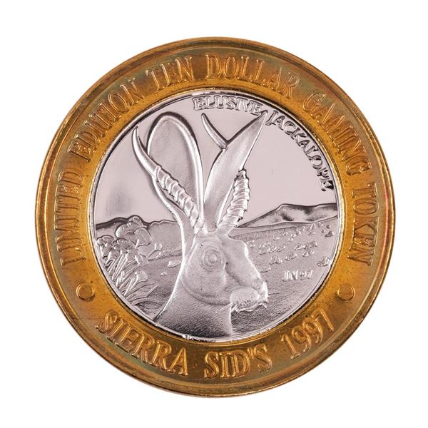 .999 Silver Sierra Sid's Sparks, Nevada $10 Casino Limited Edition Gaming Token