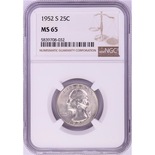 1952-S Washington Quarter Coin NGC MS65
