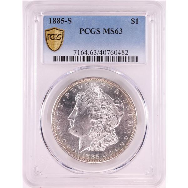 1885-S $1 Morgan Silver Dollar Coin PCGS MS63