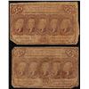 Image 1 : Lot of (2) March 3, 1863 First Issue Twenty-Five Cents Fractional Currency Notes