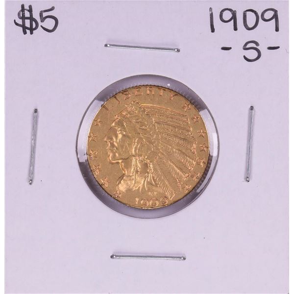 1909-S $5 Indian Head Half Eagle Gold Coin