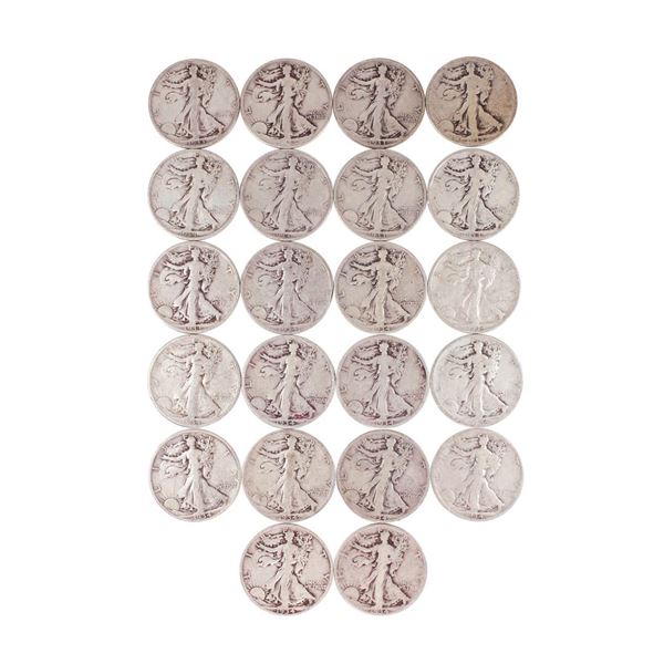 Lot of (22) 1933-D/S & 1934-D/S Walking Liberty Half Dollar Coins
