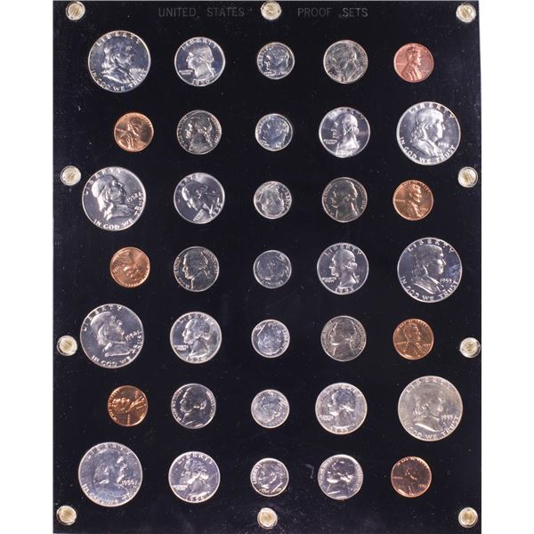 1950-1956 (5) Coin Proof Sets in Capitol Plastic Holder