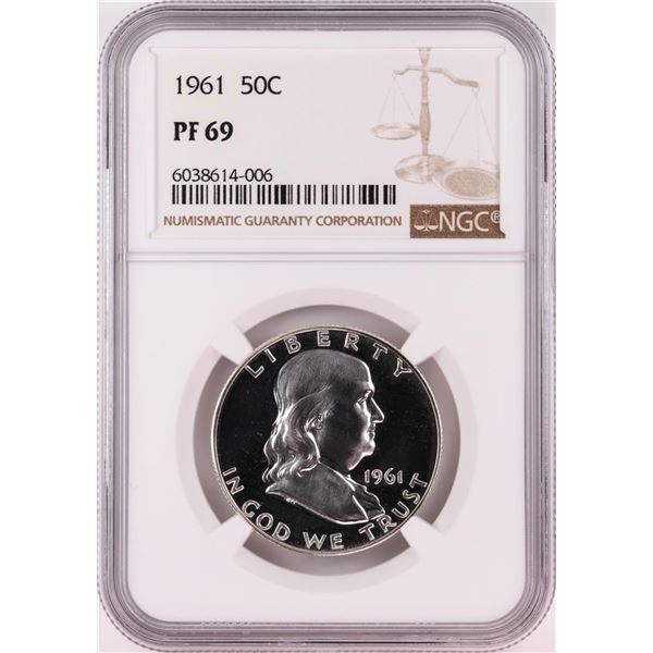 1961 Proof Franklin Half Dollar Coin NGC PF69