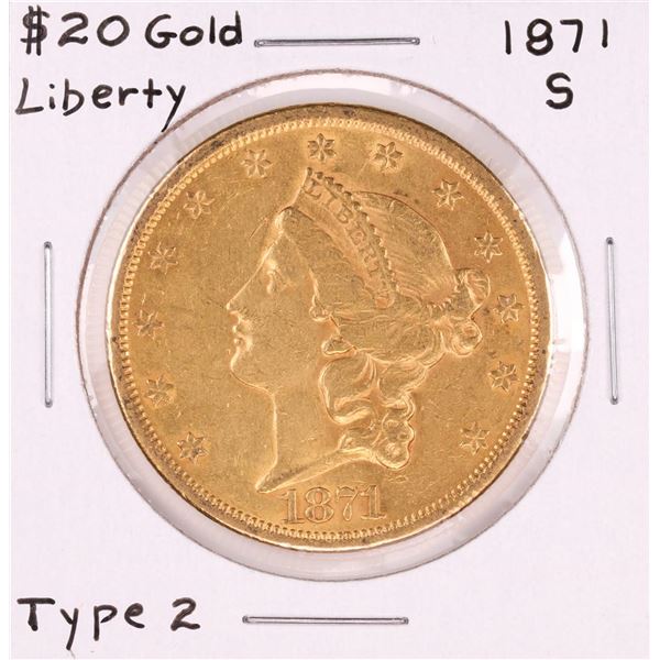 1871-S $20 Liberty Head Double Eagle Gold Coin