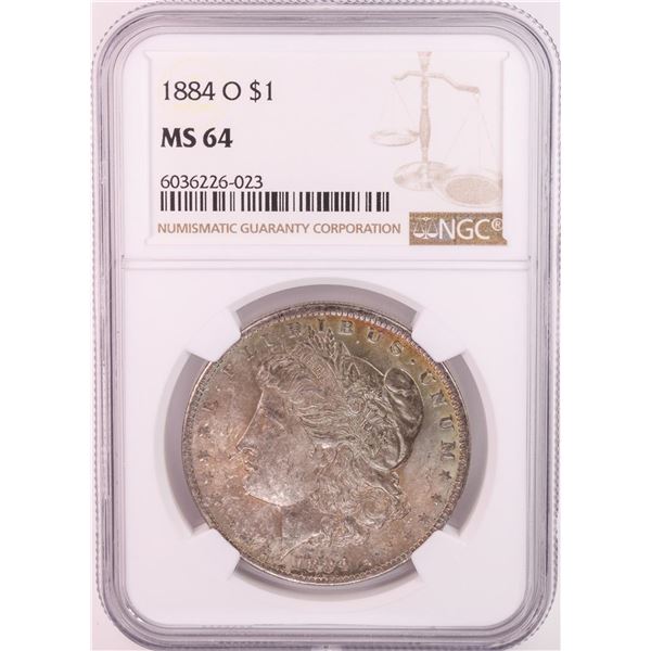 1884-O $1 Morgan Silver Dollar Coin NGC MS64 Great Toning