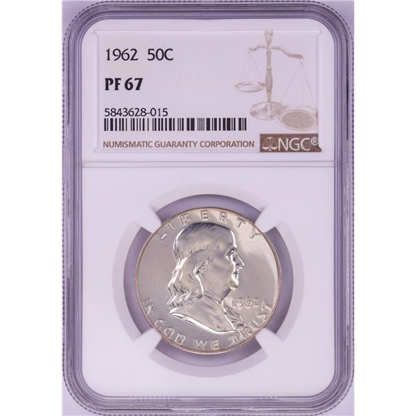 1962 Proof Franklin Half Dollar Coin NGC PF67