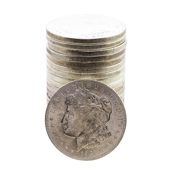 Roll of (20) Brilliant Uncirculated 1921 $1 Morgan Silver Dollar Coins