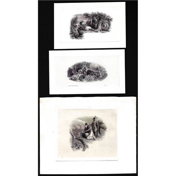Lot of (3) 1800's Vignette from Original Proof Plates