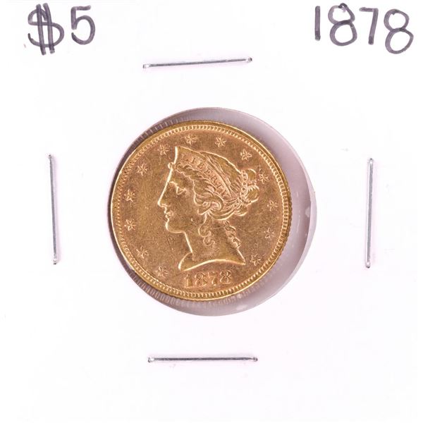 1878 $5 Liberty Head Half Eagle Gold Coin